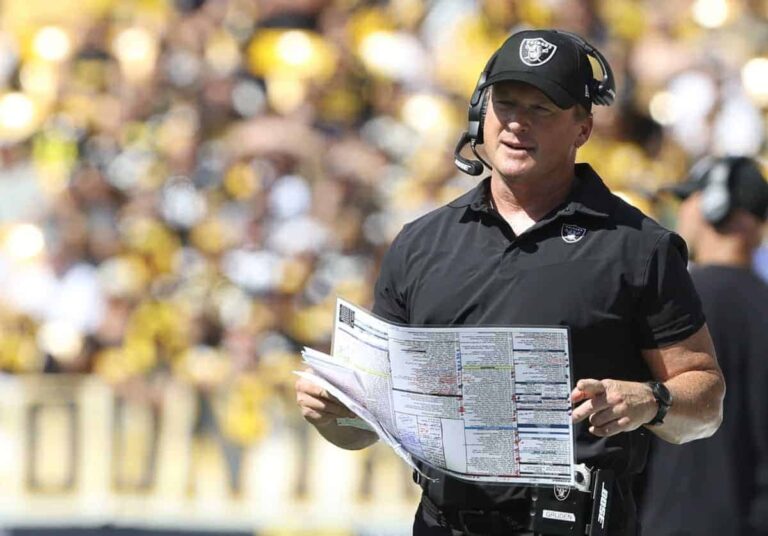 Jon Gruden praises John Morton at Detroit Lions camp