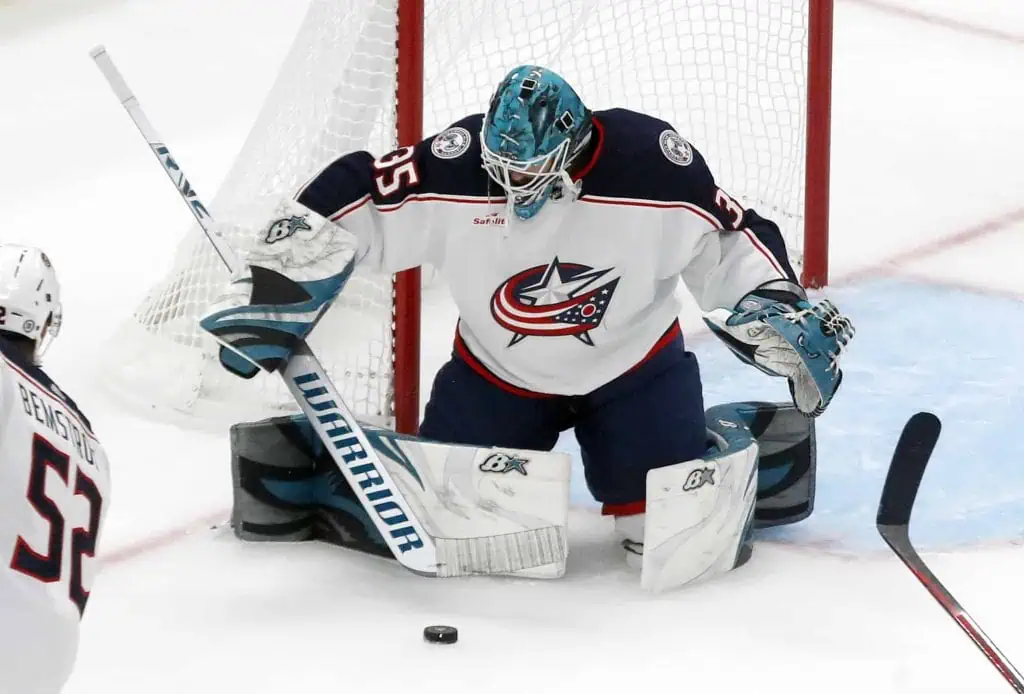 Columbus Blue Jackets against the San Jose Sharks