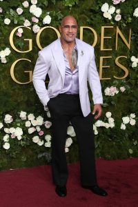 Jan 5, 2025; Beverly Hills, CA, USA; Dwayne Johnson at the 82nd Annual Golden Globe Awards at the Beverly Hilton Hotel in