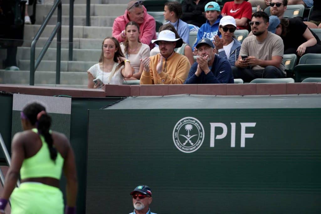 Saudi Arabia’s Public Investment Fund (PIF), one of several premier sponsors for the BNP Paribas Open tennis tournament, as