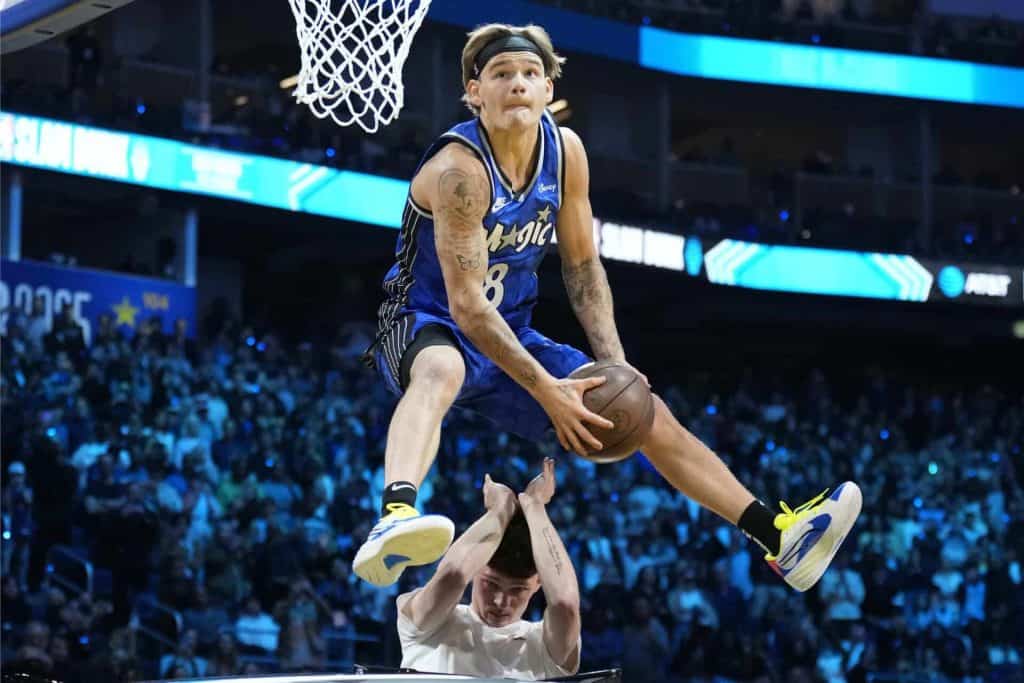 Mac McClung dunks over the Car in 2025 Slam Dunk Contest