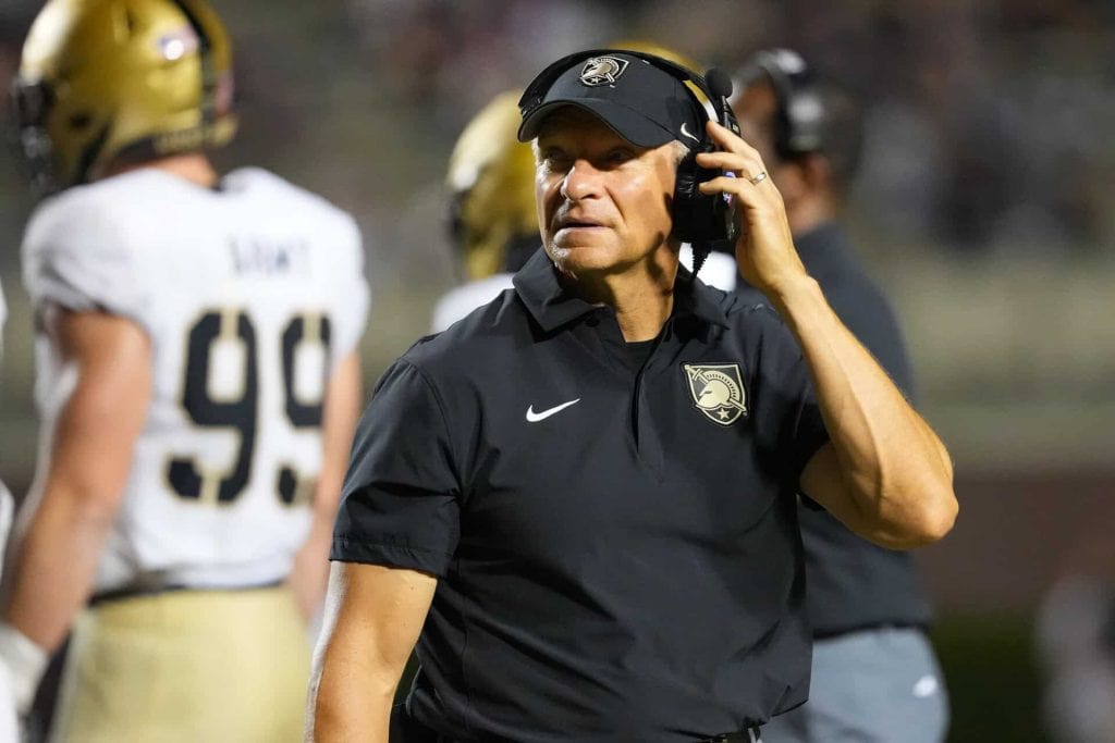 Army Head Coach Jeff Monken. Image by: James Guillory-Imagn Images