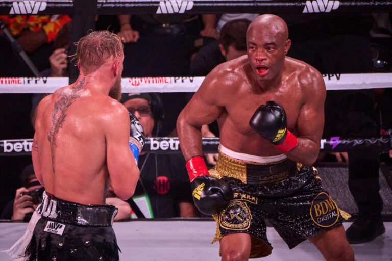 Anderson Silva takes on Jake Paul in a boxing match in 2022. Image by: Alex Gould/The Republic / USA TODAY NETWORK