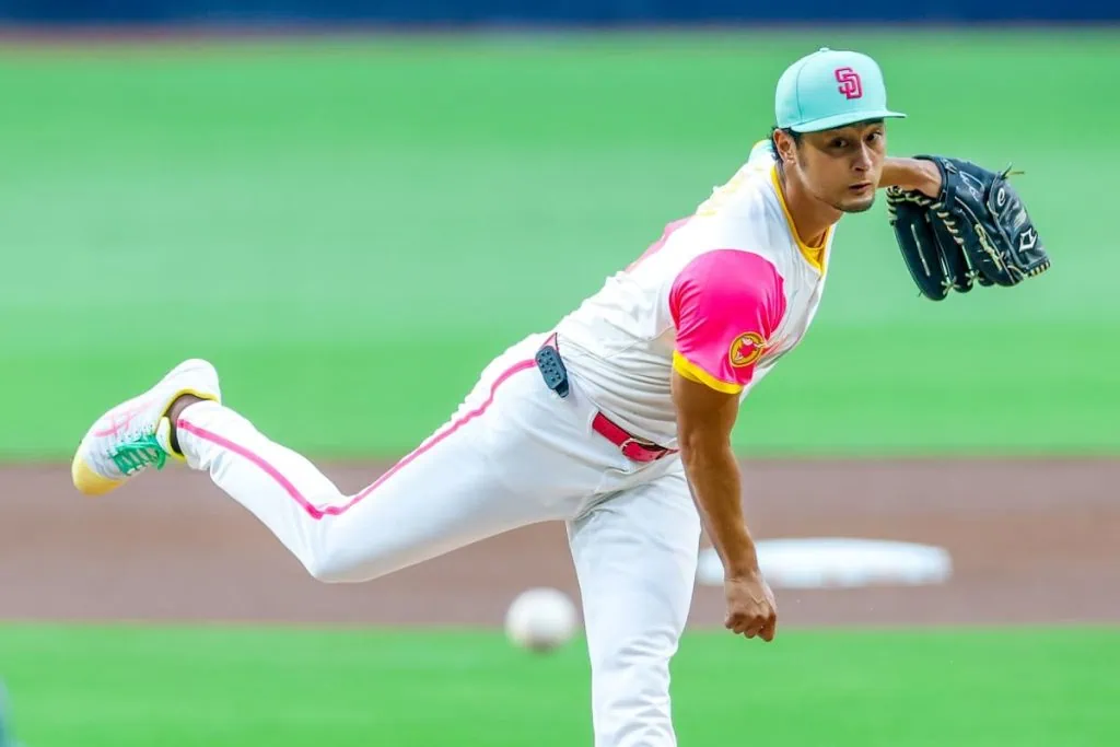 San Diego Padres starting pitcher Yu Darvish (11) throws a pitch during the first inning against the Los Angeles Dodgers at Petco Park.