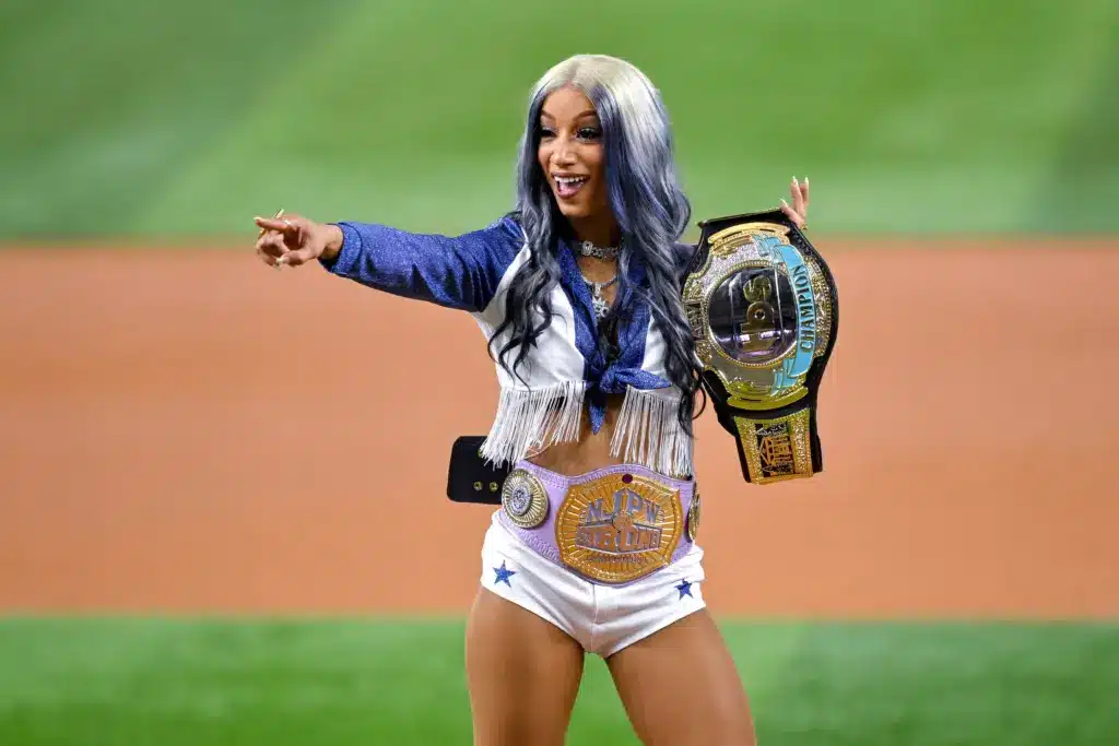 AEW Champion Mercedes Mone throwing out the first pitch
