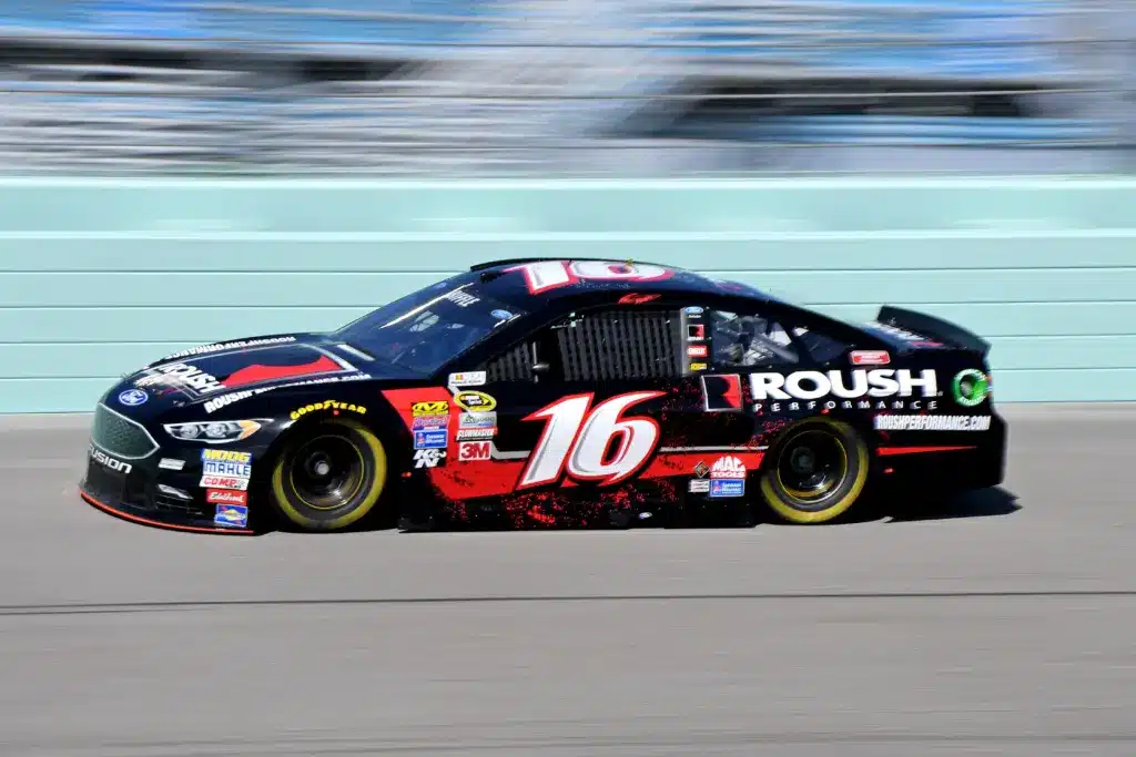 Kohr Motorsports; Nov 18, 2016; Homestead, FL, USA; NASCAR Sprint Cup Series driver Greg Biffle (16) during practice for the Ford Ecoboost 400 at Homestead-Miami Speedway. Mandatory Credit: John David Mercer-Imagn Images