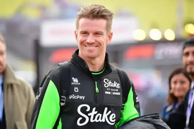 Audi; Nov 21, 2025; Las Vegas, NV, USA; Sauber driver Nico Hulkenberg (27) arrives for the Las Vegas Grand Prix at Las Vegas Strip Circuit.