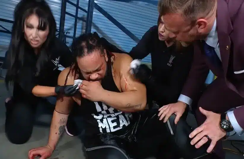 Jacob Fatu Getting Medical Attention After Getting Attacked In Backstage Segment October 17th, 2025