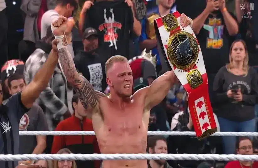 Myles Borne holding the NXT North American Championship After Winning It From Ethan Page On Feb 24th