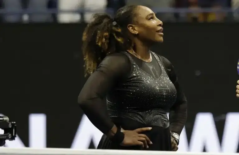 Serena Williams looking to the stands
