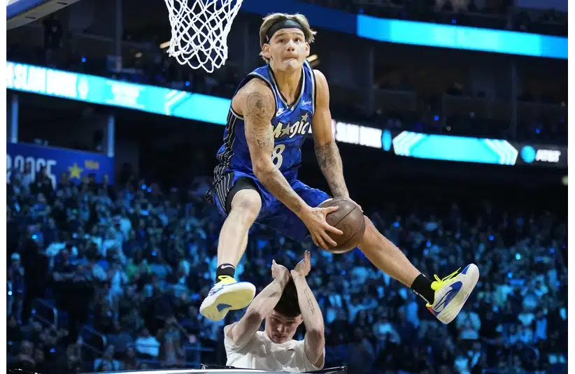 Mac McClung dunks over the Car in 2025 Slam Dunk Contest