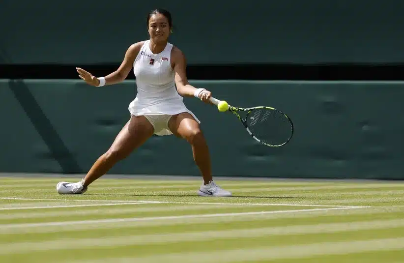 Eala hitting a forehand