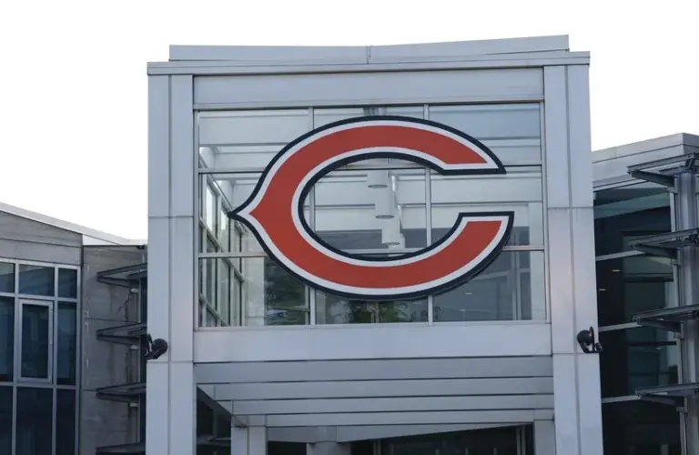 Chicago Bears logo sits on top of the Halas Hall