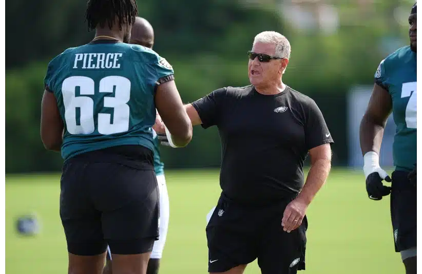Jeff Stoutland during training camp earlier in the summer