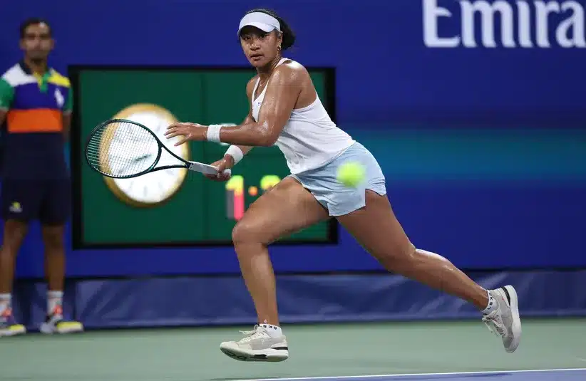 Destanee Aiava hits the ball on day one of the 2025 U.S. Open tennis tournament at USTA Billie Jean King National Tennis Center.