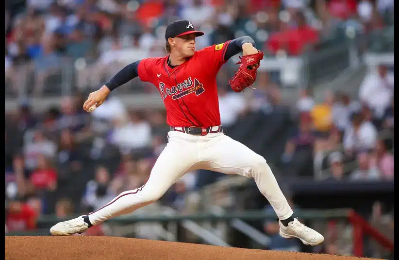 Atlanta Braves had good pitching today against the Yankees with Grant Holmes. Mandatory Credit: Brett Davis-Imagin Images