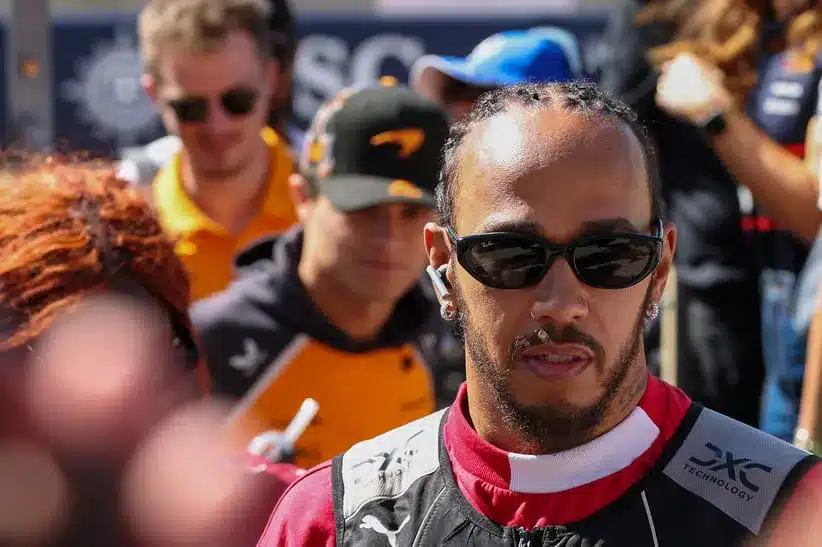 Oct 19, 2025; Austin, TX, USA; Scuderia Ferrari HP driver Lewis Hamilton (44) of Team Great Britain at the drivers’ parade at Circuit of The Americas Austin.