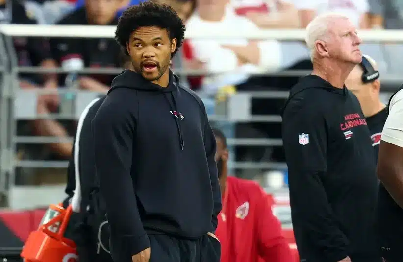 Arizona Cardinals quarterback Kyler Murray (1) on the side line, Minnesota Vikings