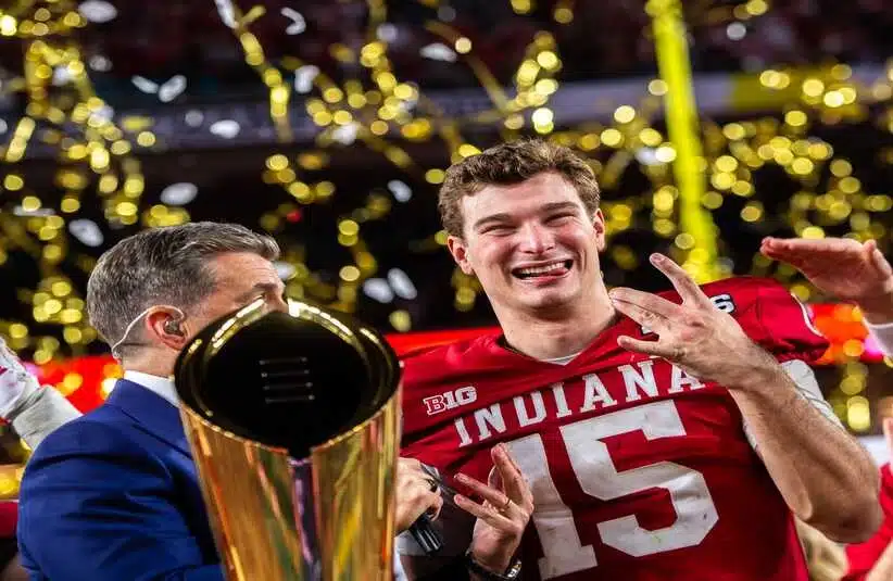 Indiana Fernando Mendoza after winning title last season.