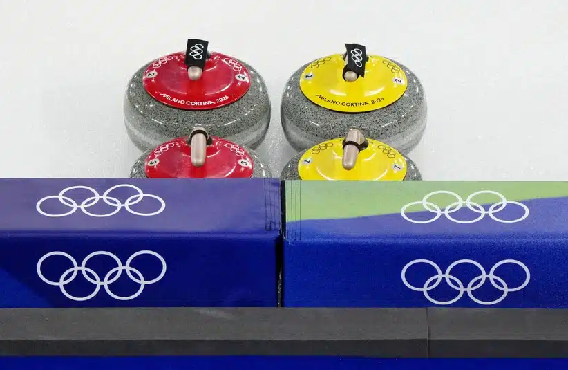 Olympic curling stones.