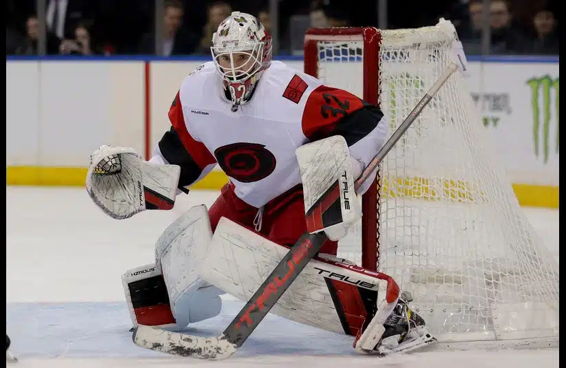 Carolina Hurricanes goalie Brandon Bussi