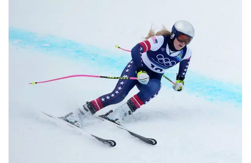 Lindsey Vonn during Friday's Training run in Cortina before Sunday's Final in the Downhill at the Winter Olympics