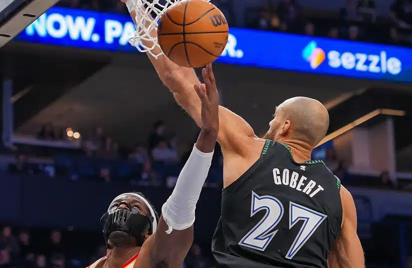 Rudy Gobert and Atlanta Hawks Onyeka Okongwu