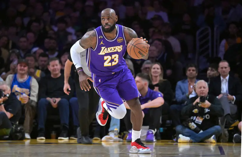 Los Angeles; Los Angeles Lakers forward LeBron James (23) during the first half against the Dallas Mavericks at Crypto.com Arena. Mandatory Credit: Jayne Kamin-Oncea-Imagn Images