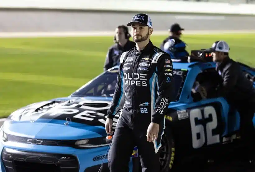Caption: Feb 11, 2026; Daytona Beach, Florida, USA; NASCAR Cup Series driver Anthony Alfredo (62) during qualifying for the Daytona 500 at Daytona International Speedway.