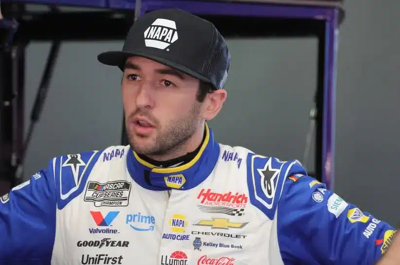 Feb 13, 2026; Daytona Beach, Florida, USA; NASCAR Cup Series driver Chase Elliott (9) during NASCAR Cup Series practice at Daytona International Speedway.