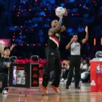 Lillard Morant starting lineup: Damian Lillard competes in the 2026 NBA All-Star three-point contest
