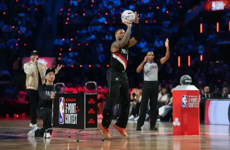 Lillard Morant starting lineup: Damian Lillard competes in the 2026 NBA All-Star three-point contest