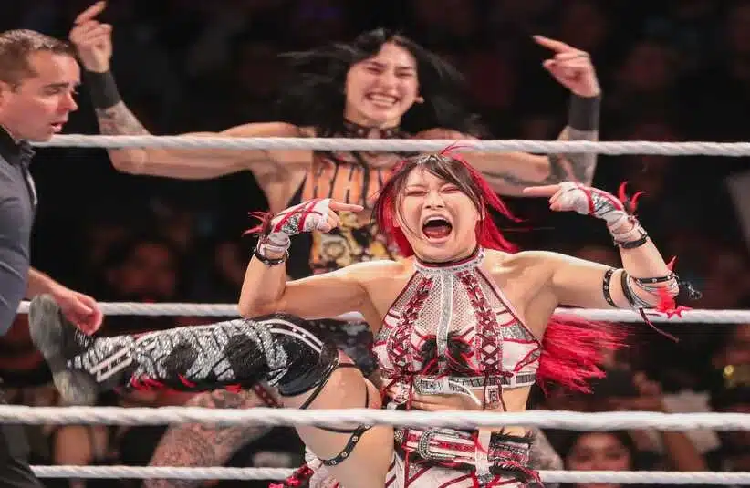 Iyo Sky in a tag match on Raw.