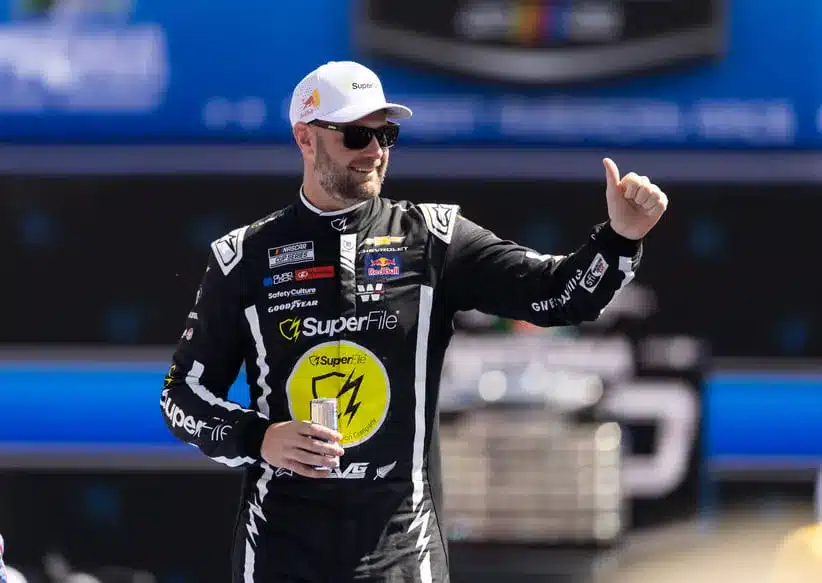 Feb 15, 2026; Daytona Beach, Florida, USA; NASCAR Cup Series driver Shane Van Gisbergen (97) during the 68th running of the Daytona 500 at Daytona International Speedway.