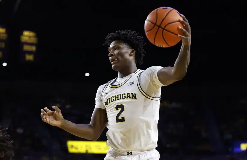 Michigan Wolverines guard L.J. Cason (2) grabs a rebound