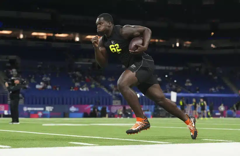 Wesley Williams of Duke running drills at NFL Combine.