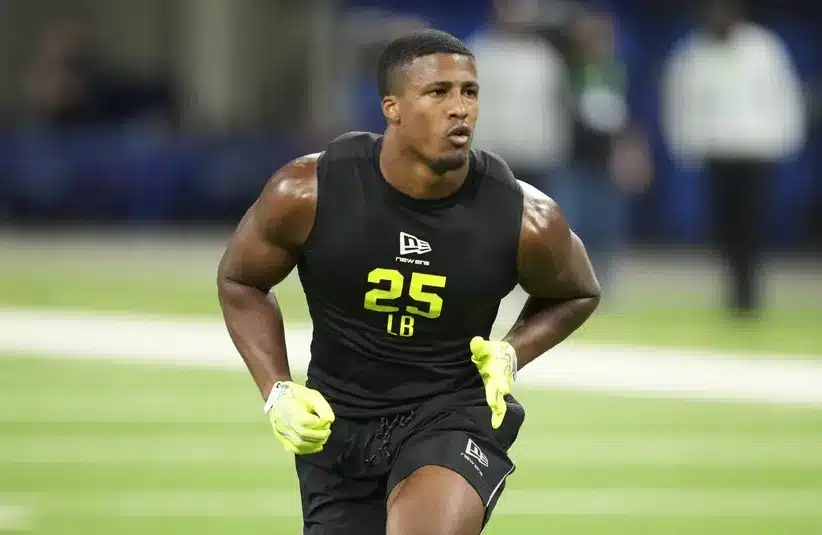 Ohio State linebacker Sonny Styles (LB25) during the NFL Scouting Combine