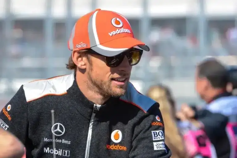 Nov 18, 2012; Austin, TX, USA; Formula One driver Jenson Button (3) is introduced before the start of the United States Grand Prix at the Circuit of the Americas.