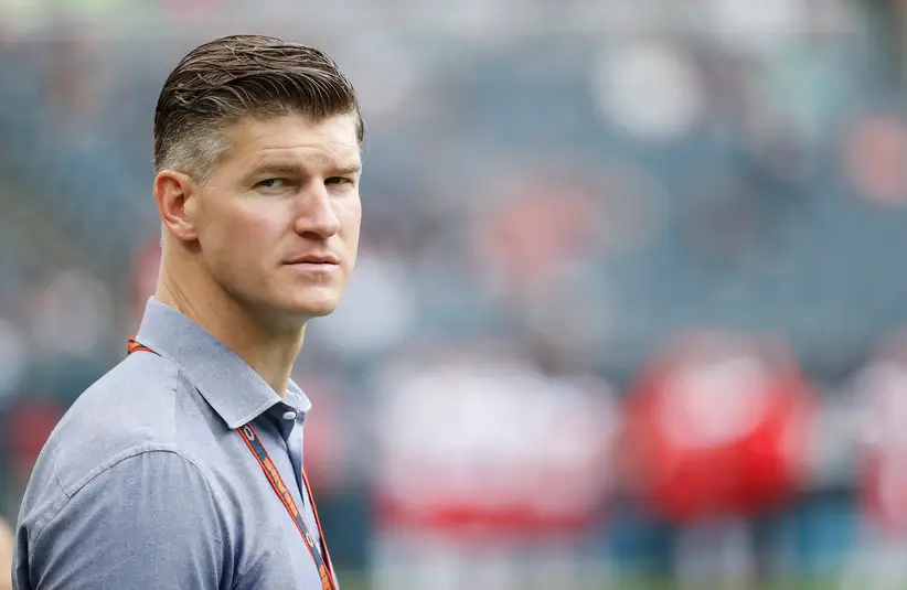 Former Chicago Bears general manager Ryan Pace before a preseason game against the Kansas City Chiefs at Soldier Field.