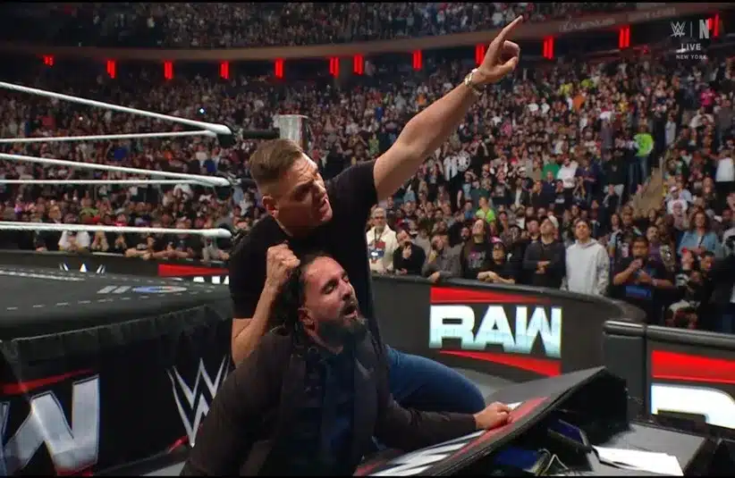 Gunther goes after Seth Rollins.