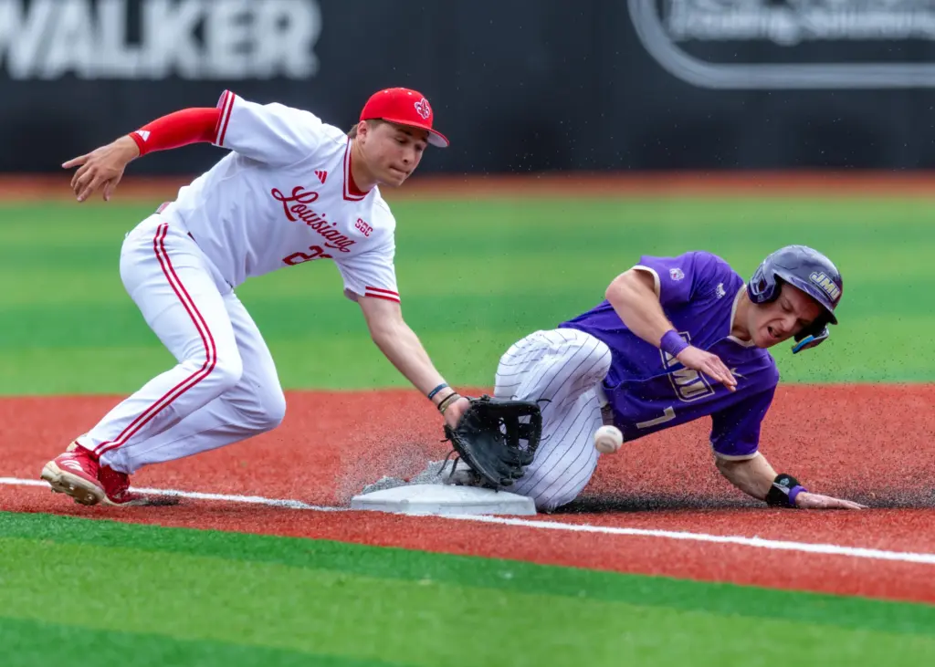 Owen Galt 22, Louisianas Ragin Cajuns take on James Madison Baseball. Friday, March 28, 2025.