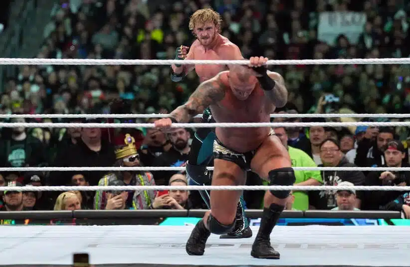 WWE superstars Logan Paul and Randy Orton.