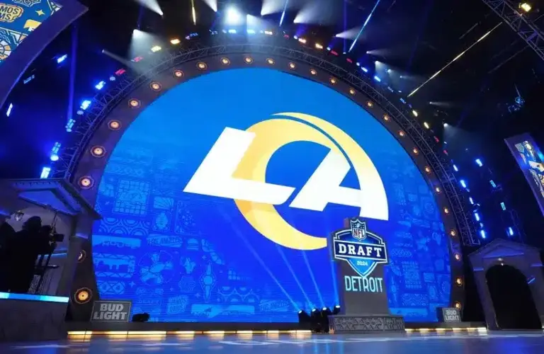 Los Angeles Rams Logo Shown During 2024 NFL Draft, Aaron Donald