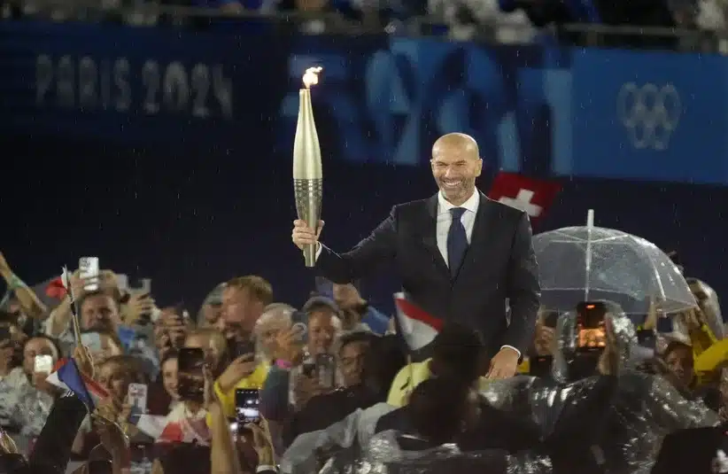 Zidane with the Olympic torch