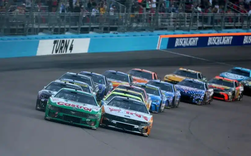 Nov 2, 2025; Avondale, Arizona, USA; NASCAR Cup Series driver Ryan Preece (60) alongside teammate Brad Keselowski (6) during the NASCAR Championship race at Phoenix Raceway.