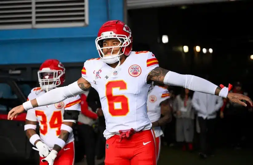 Kansas City Chiefs safety Bryan Cook (6) runs to the field