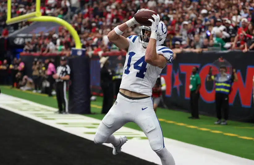 Colts wide out Alec Pierce during a game last season.