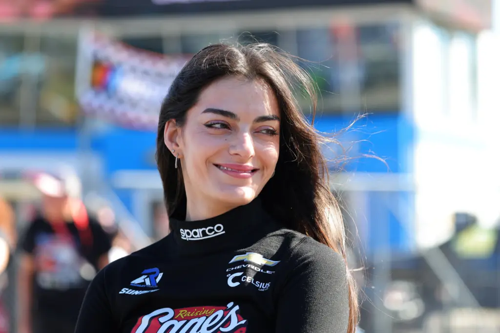 Feb 13, 2026; Daytona Beach, Florida, USA; NASCAR Truck Series driver Toni Breidinger (27) during truck series qualifying at Daytona International Speedway
