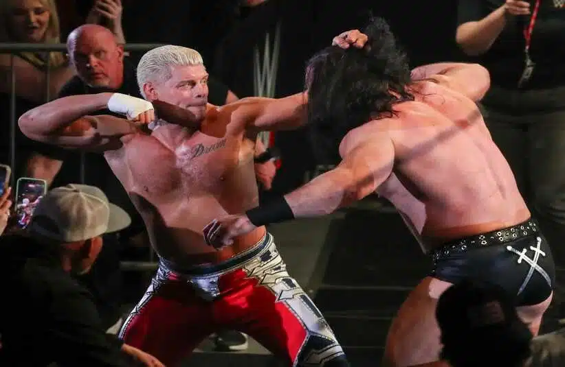 WWE Superstars Cody Rhodes and Drew McIntyre.