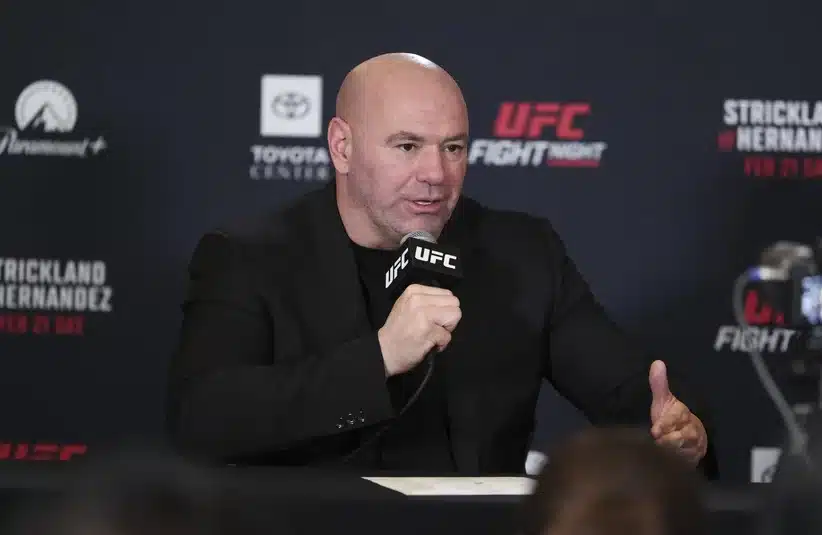 Dana White talking to the media